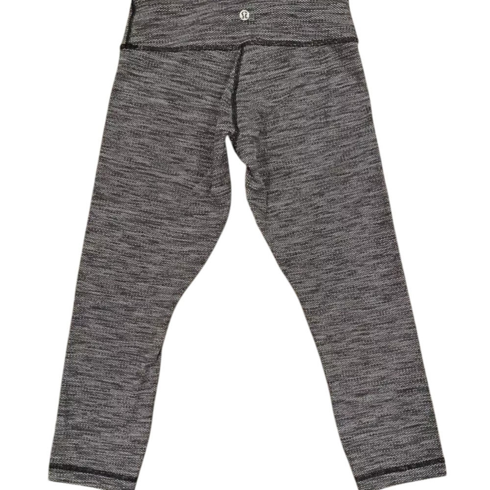 Lululemon wunder under crop wee heather leggings Sz 2 athletic yoga running 21”